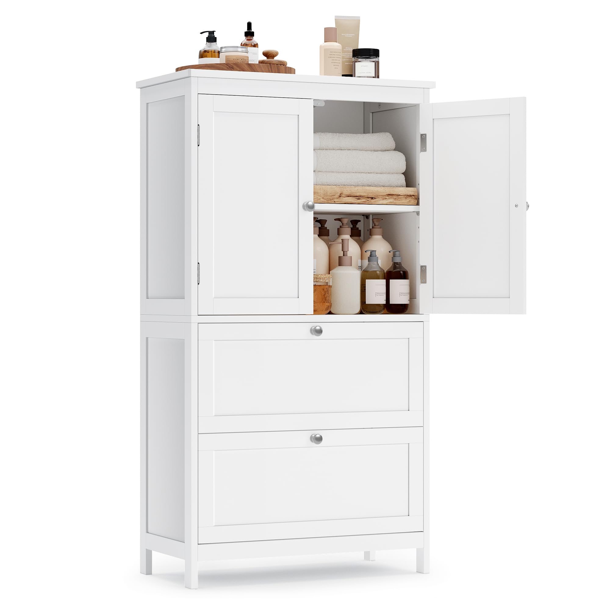 VASAGLE Bathroom Floor Storage Cabinet, Bathroom Storage Unit ...