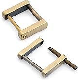 CRAFTMEMORE Rectangle Screw Rings Buckle Strap Connector Rectangular Shackle Screw Purse Bag Loop 4pcs