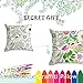 Flowers Colouring Craft Kit Creativity DIY Coloring Pillowcase Decoration, 18 Inch Square with Bonus A Set of 7 Doodle Color Pens, Creative Gift for Kids (Flowers)