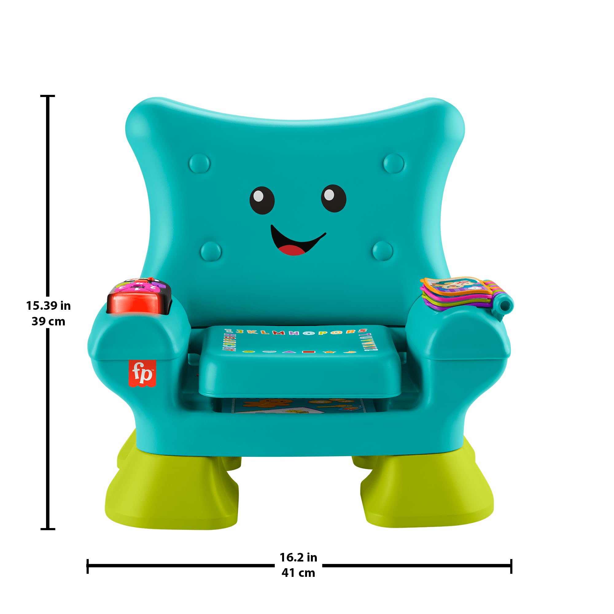Fisher-Price Toddler Learning Toy Laugh & Learn Smart Stages Chair with Music Lights & Activities for Infants Ages 1+ Years, Teal