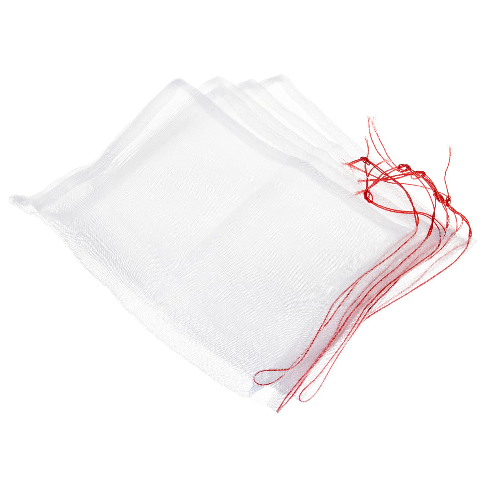 PATIKIL Aquarium Filter Media Bags 25x20cm 6 Pack Fish Tank Mesh Bags with Drawstrings White