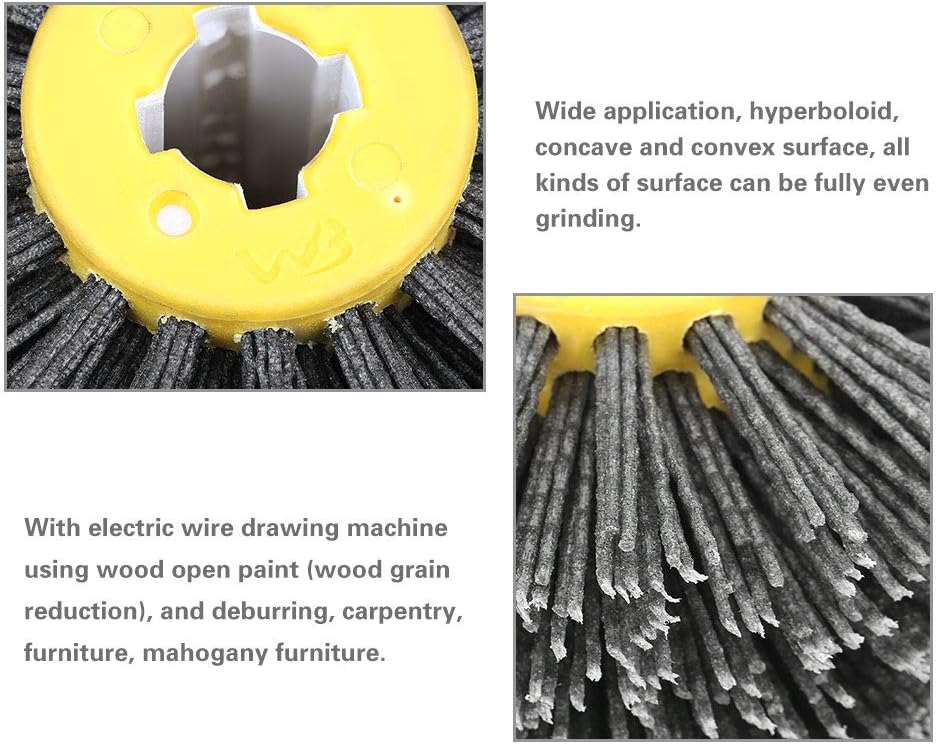 Atyhao Abrasives Wire, Drum Wheel Brush, Brunishing Polishing Wheel for Wooden Furniture Burnishing Polishing Striping Drawing Grit #80 - Image 5