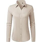 Button Down Shirts for Women Wrinkle Free Dress Shirt Classic Fit Long Sleeve Casual Business Blouse Work