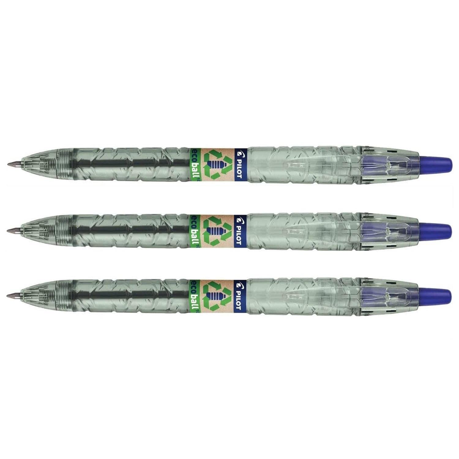 PILOT B2P Ecoball Pen Blister Pack of 3 Blue