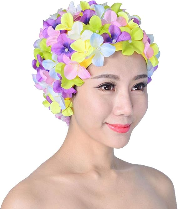 Bonnet de bain vintage a fleur Outlet