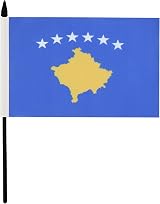 AZ FLAG Kosovo Table Flag 5x8 in 21x14 cm Polyester with Pole & Base view 2