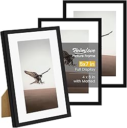 Heimlove 5.1x7.1 Picture Frames Set of 3 with Mat