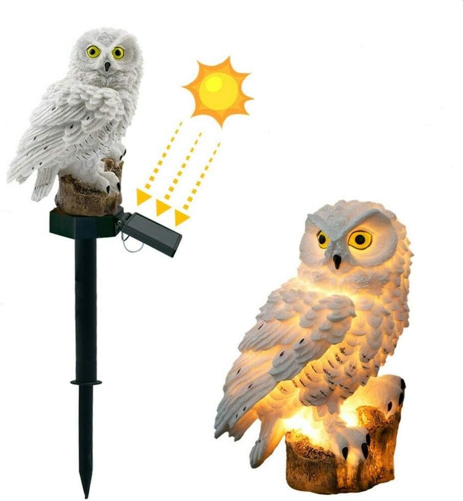 SHENGNONG Solar Light Details About Novelty Solar Garden Lights Owl Ornament Animal Bird Outdoor LED Decor Sculpture IP65 Waterproof Outdoor Security Night Light