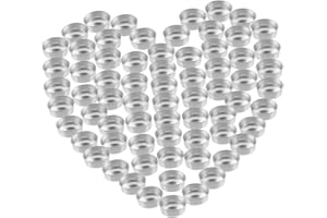 UTHCLO 250pcs Aluminum Metal Candle Tins for Candle Making Empty Silver Tea Light Holders Lightweight