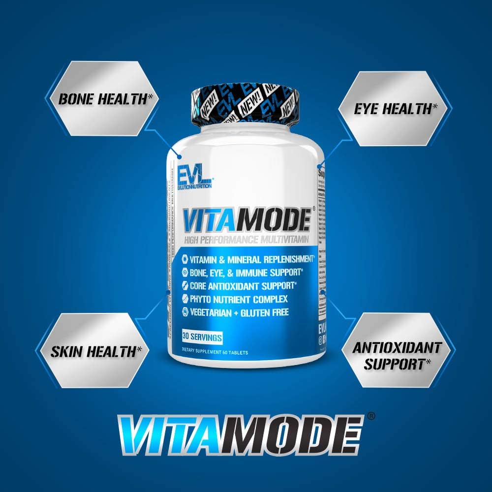 Evlution Nutrition VitaMode High Performance Men’s Multivitamin, Full Spectrum Vitamins & Minerals, Immune Health, Vitamin C & D, Zinc, Antioxidants, Skin, Hair, Bone, Eye Health (30 Servings): Health & Personal Care
