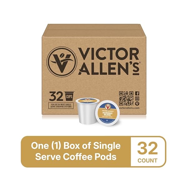 VICTOR ALLEN’S COFFEE MORNING BLEND, LIGHT ROAST, 32 COUNT, SINGLE SERVE COFFEE PODS FOR KEURIG K-CUP BREWERS
