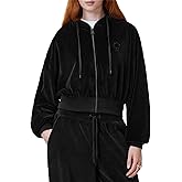 AllSaints womens Vinny Velvet Hoody