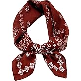 Square Scarf for Women 27x27 Inches Soft Cotton-Feel Versatile Head Wrap, Neck Scarf & Hair Accessory, Bag Charm