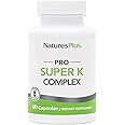 Natures Plus PRO Super K Complex - 60 Capsules - Promotes Healthy Calcium Metabolism - Includes Vitamins K1 & K2 - Non-GMO, Vegan & Gluten Free - 60 Servings
