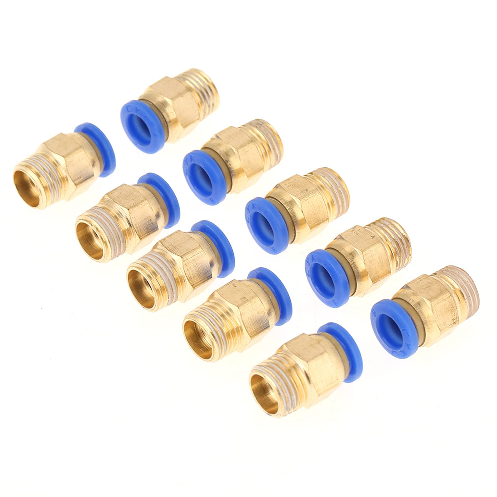 TOPINCN 10Pcs Pneumatic Quick Connector Air Fittings Adapter 8Mm Diameter Thread 1/4Bsp Set for Pipe Pneumatic Tools