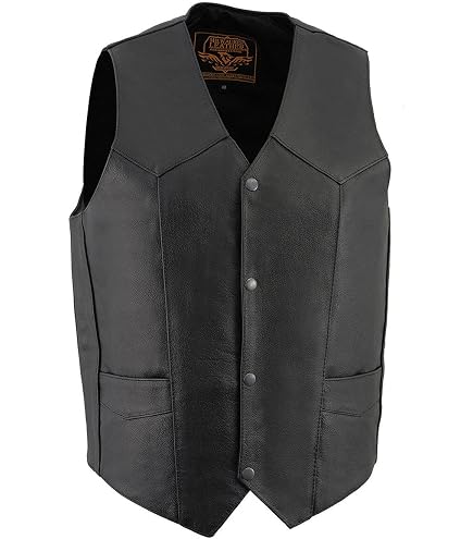 Amazon.com: RABCHI Men's Black Leather Waistcoat Vest – Sleeveless
