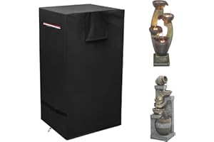 ALICKWANG Outdoor Fountain Covers for Winter,Heavy Duty 600D Waterproof Garden Fountain Cover, with Zipper and Draws