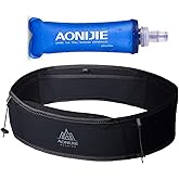 AONIJIE Hydration Belt Running Fanny Pack, with 250ml Soft Water Bottle Flask Phone Holder for Trailing Running Climbing Jogging Cycling Workout Fitness 3 Colors (Black, M/L)