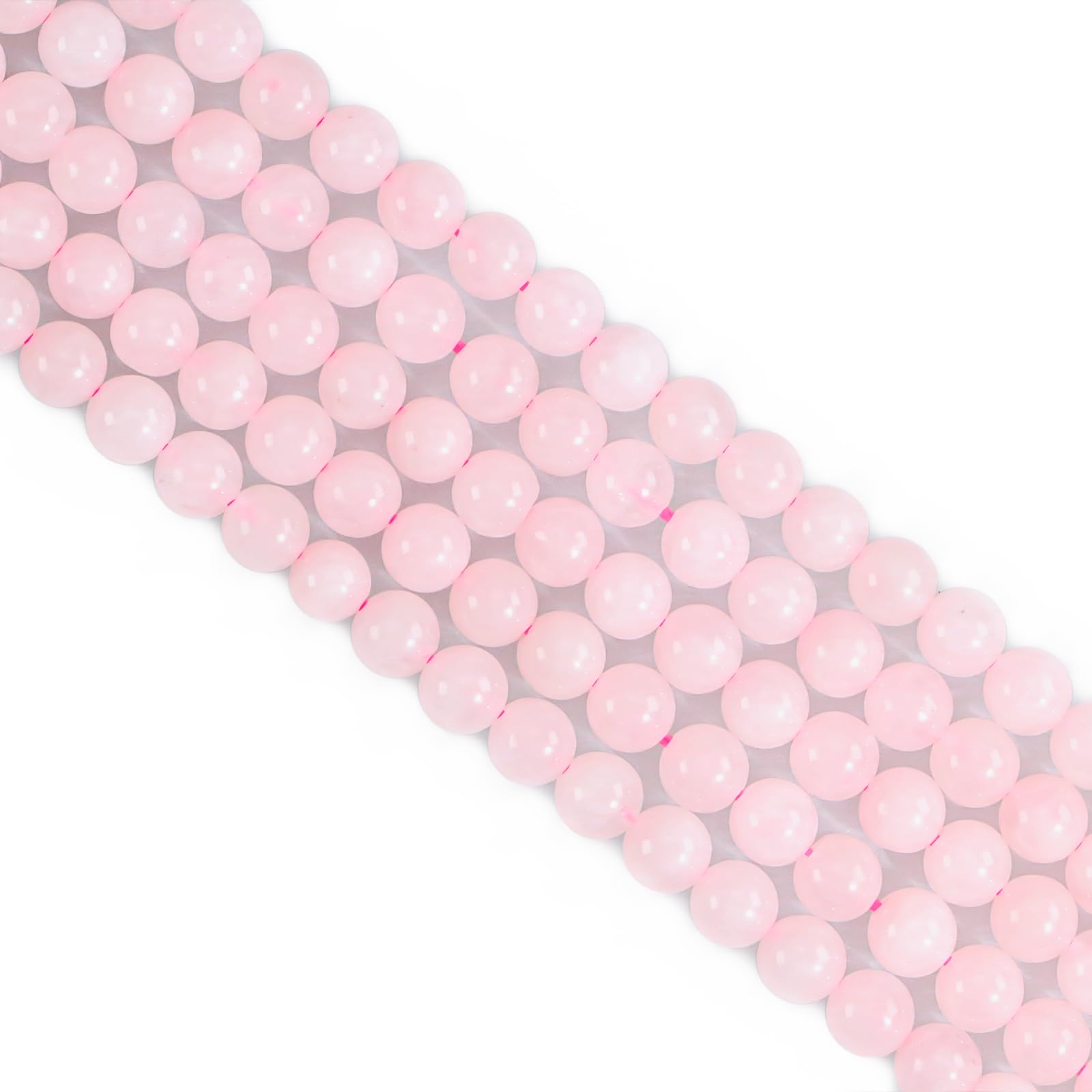 Ouubuuy 60pcs 6mm Round Pink Rose Quartz Crystal Beads for Jewelry Making — image 1