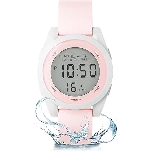 Ayybboo 30M Water Resistant Digital Sports Watch with EL Backlight | Large screen outdoor sports watch with alarm, stopwatch