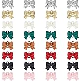 CRAFTYMELODY Bow Charm Links Bowknot Connector Links Alloy Colorful Double Loops Pendant Connectors Cute 3D Metal for DIY Earrings Necklace Bracelet Jewelry Making