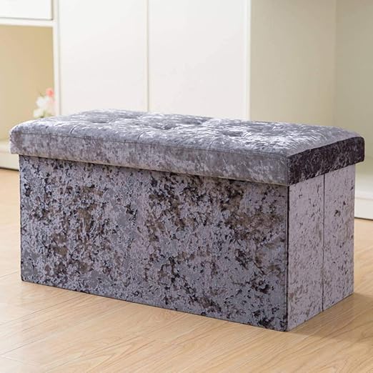 Caja de Almacenamiento de Tapa extraíble, Cubo Plegable otomana con