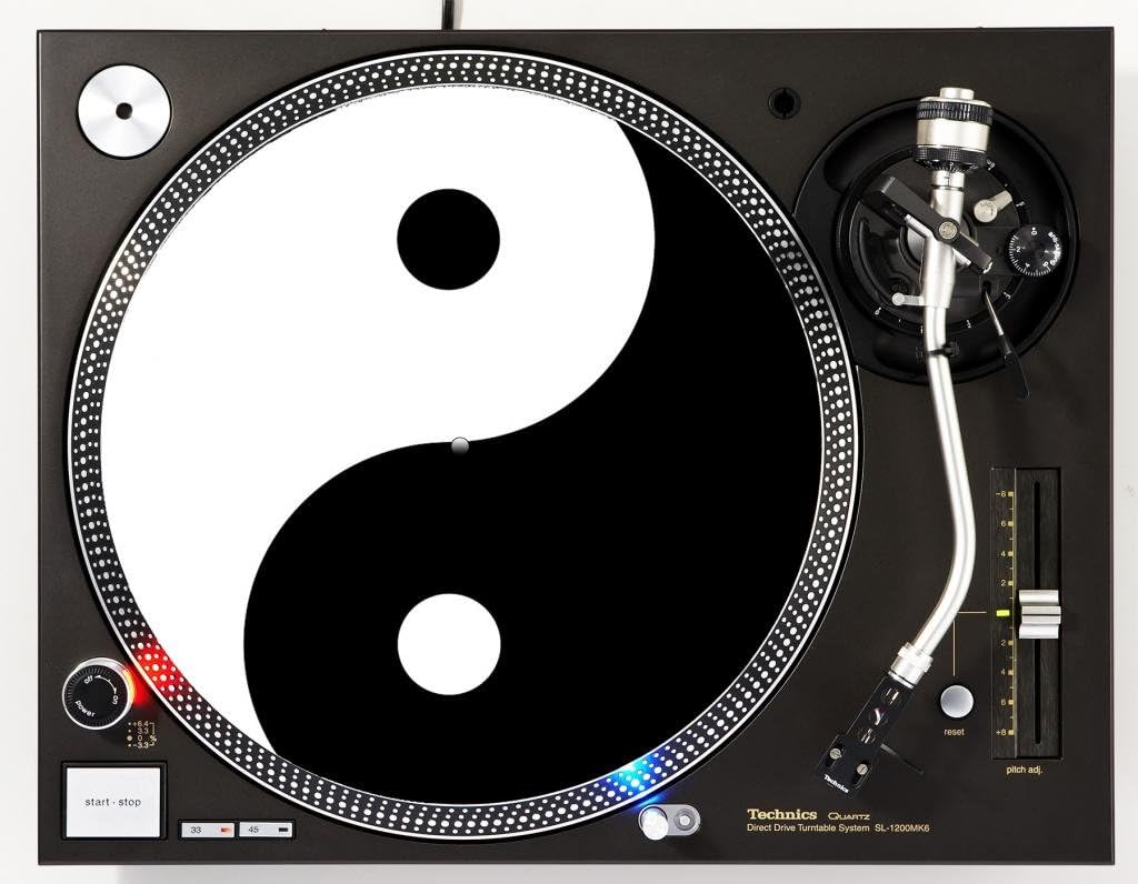 Amazon Com Ying Yang Art Dj Turntable Slipmat Musical Instruments