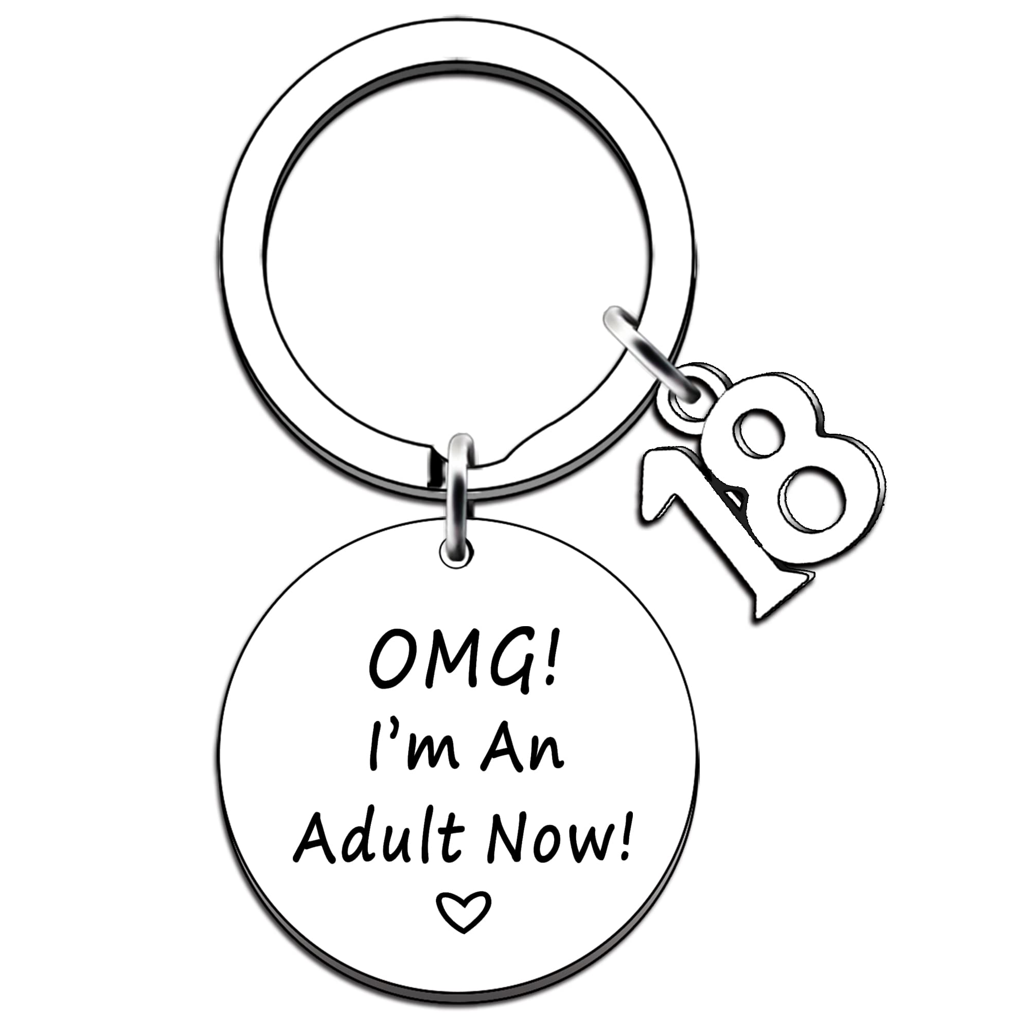 JMIMO 18th Birthday Gifts for Boys Girls 18 year old Birthday Keyring