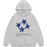 Aelfric Eden Y2k Hoodie Women Graphic Oversized Hoodies Star Embroidered Hoodied Sweatshirt Casual Vintage Pullover