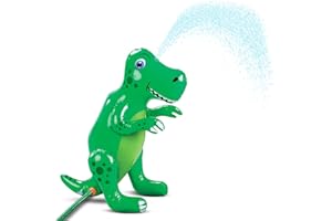Bundaloo Inflatable Dinosaur Sprinkler - Fun Outdoor Water Toy for Boys and Girls Age 3 and Up- Beach, Lawn, Park, Backyard Splash Activities for Summer - Decorative Dino-Themed Birthday Party Games