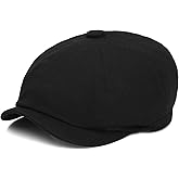 WULIQIUQIU Men's 8 Panel Newsboy Cap Vintage Painter Beret Herringbone Cabbie Flat Cap