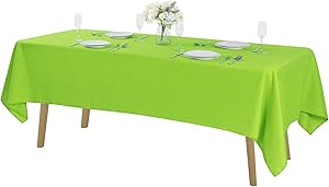 Rectangle Tablecloth 60x102 inch Washable Polyester Fabric Table Cloth for Wedding Party Dining Banquet Decoration（60x102, Apple Green）