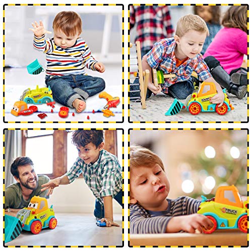 Tencoz Take Apart Toys, Kids Tool Set with Electronic Cordless Drill Car Bulldozer Excavator Toys Gifts for Boys Kids Girls Toddler Christmas Pretend Play - Thumbnail 5