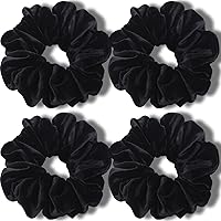 IVARYSS Extra Large Scrunchies for Women's Thick Hair, Premium Velvet Soft Jumbo Scrunchy, XL 6 inch Big Elastic Band Hair Ac