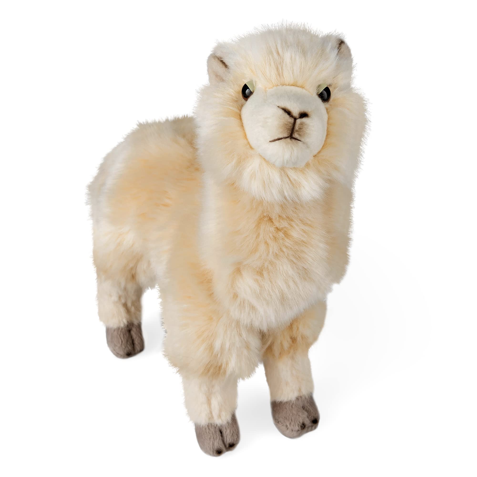 Living Nature Alpaca, Realistic Soft Cuddly Farm Toy, Naturli Eco-Friendly Plush, 25cm