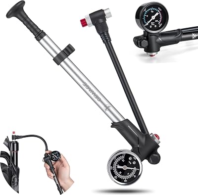 GEWAGE High Pressure Shock Pump 300 PSI 2-in-1 Fork Pump for MTB/Tyre