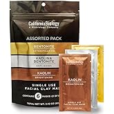California Biology Clay Mask Variety Pack | Indian Healing Clay Assortment with Kaolin, Calcium Bentonite, and Kaolin & Bentonite | Deep Pore Cleansing Facial Mask & Clay Body Scrub | 6 Count