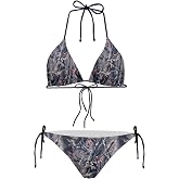 JEOCODY Women's High Waist Halter Bikini Set Two Piece Swimsuits Triangle Bikini Sets