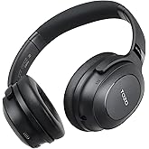 TOZO Hybrid Active Noise Cancelling Headphones, Wireless Over Ear Bluetooth Headset, 40H Playtime, Hi-Res Audio Custom EQ via App Deep Bass Comfort Fit Ear Cups, for Home Office Travel Black