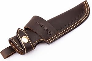 Gentlestache Horizontal Knife Sheath for 5 inch blade, Compact Draw, Dark Brown