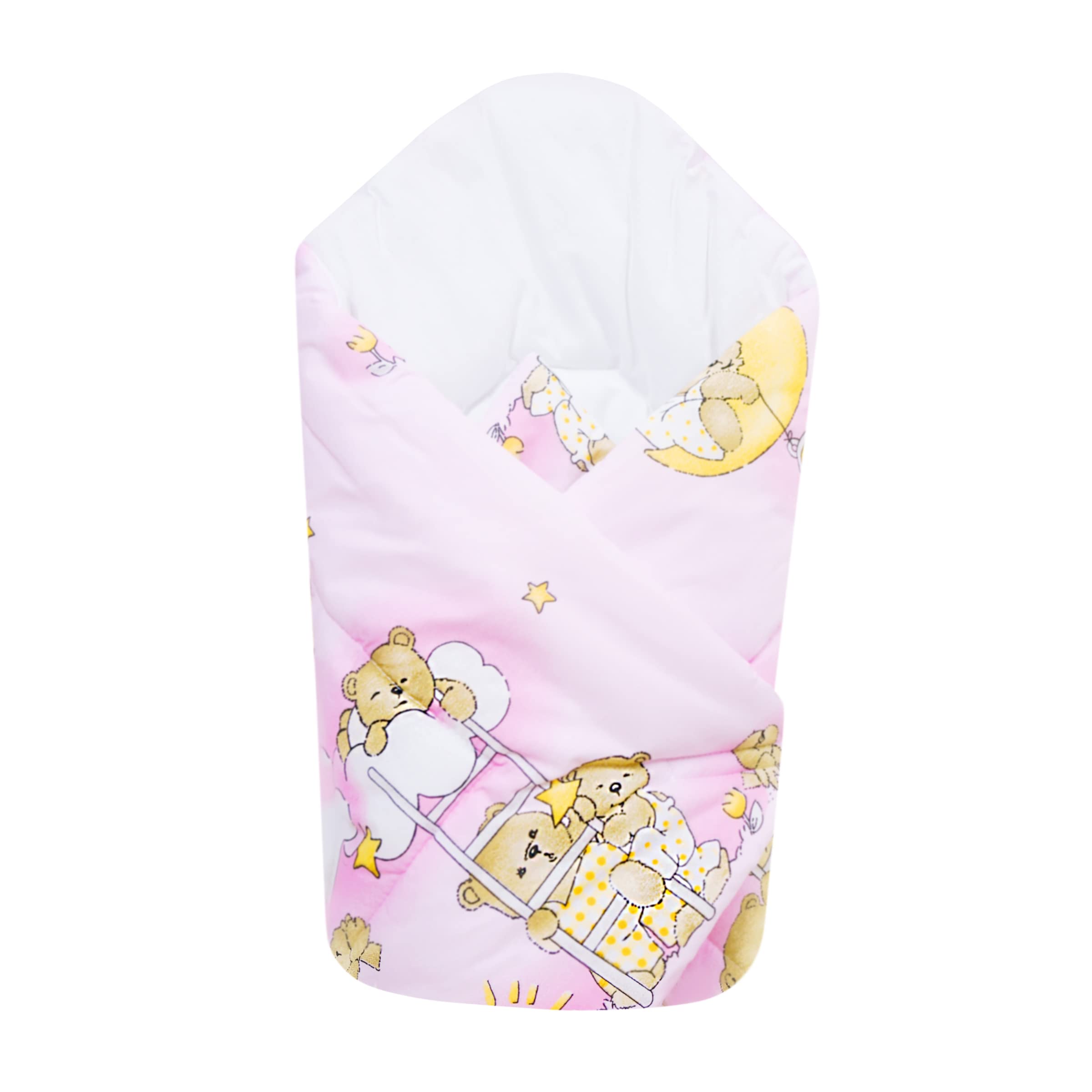 Baby Swaddle Wrap Blanket/Newborn Cotton Swaddling Envelope 0 to 3 Months (Ladders Pink) — image 1