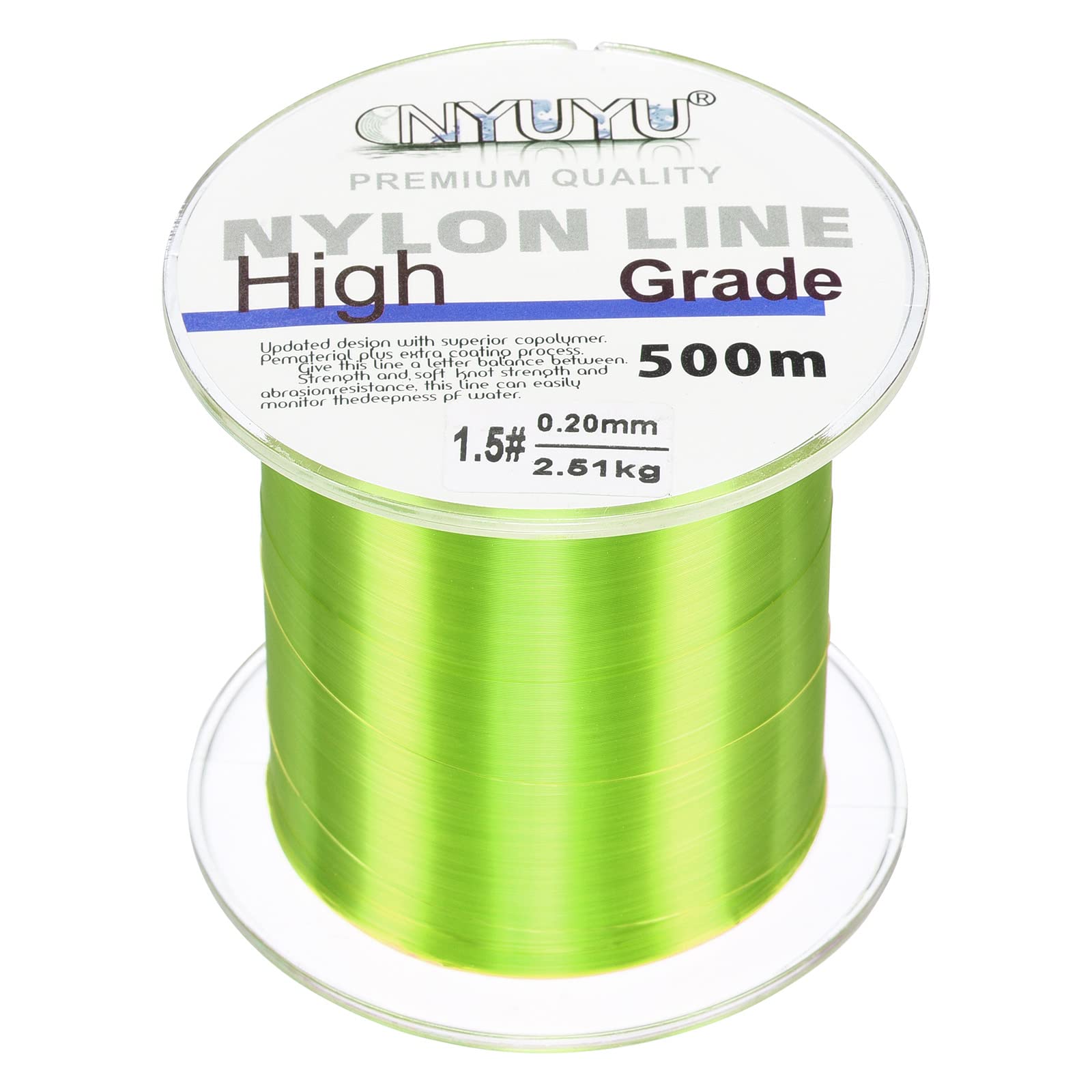 PATIKIL 547Yard/1640FT Nylon Fishing Line, 6Lb Monofilament String Wire Fluorocarbon Coated for DIY Craft Hanging Decoration, Light Yellow