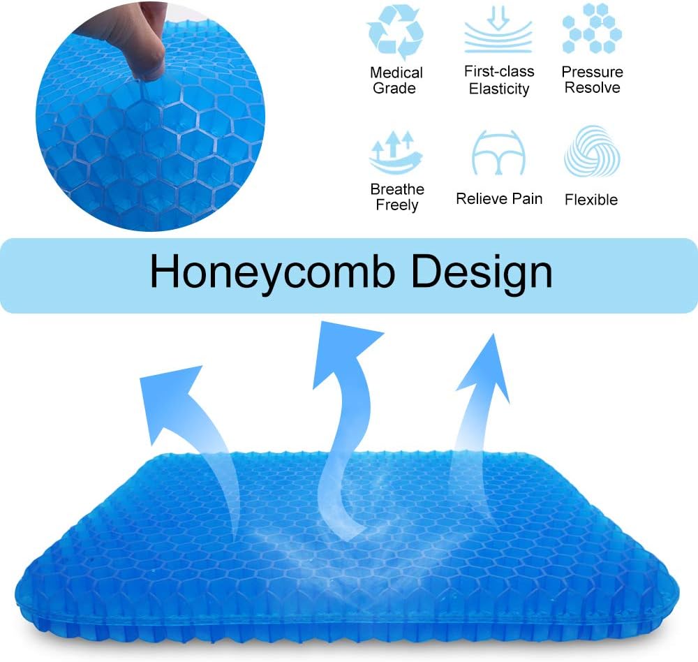 Puzzle Gel Seat Cushion Ventilation Breathable Gel Seat Cushion Body Pressure Dispersion Butt Pain Relief Healthy Seat Cushions for Office Chairs Wheelchair Truckers : Office Products