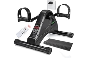 HOMGIM Pedal Exerciser Under Desk Bike Mini Exercise Bike for Leg/ Arm Cycling Exercise Portable Peddler with LCD Display