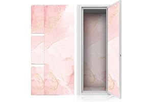GOSODENY 6 Pcs School Locker Magnetic Wallpaper 12" x 12" Removable Waterproof Sheet Trimmable Locker Accessories Wall Magnetic Sticker for School Supplies Locker Decorations(Pink Marble)