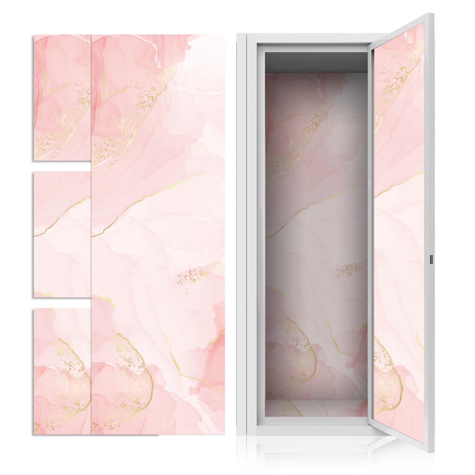 Photo 1 of 6 Pcs School Locker Magnetic Wallpaper 12" x 12" Removable Waterproof Sheet Trimmable Locker Accessories Wall Magnetic Sticker for School Supplies Locker Decorations(Pink Marble)