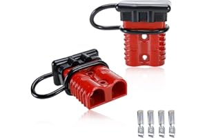 AuInLand 175A 1/0 AWG Battery Quick Connect Electrical Connector Plug Kit for Recovery Winch Trailer, 2 Packs, Red