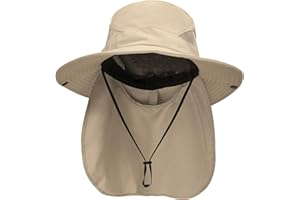 NPQQUAN Sun Hats for Men Women with Neck Flap UPF 50+ UV Protection Wide Brim Bucket Hat Safari Hiking Fishing Hats