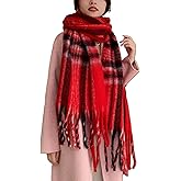Wander Agio Winter Women Warm Scarf Long Shawl Large Scarves Cold Weather Thicker Blanket Wrap Colour Plaid Stripe