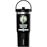 Hydrapeak x NBA Officially Licensed Boston Celtics 32 oz Nomad Tumbler with Handle and Straw Lid, Leakproof Stainless Steel Water Bottle